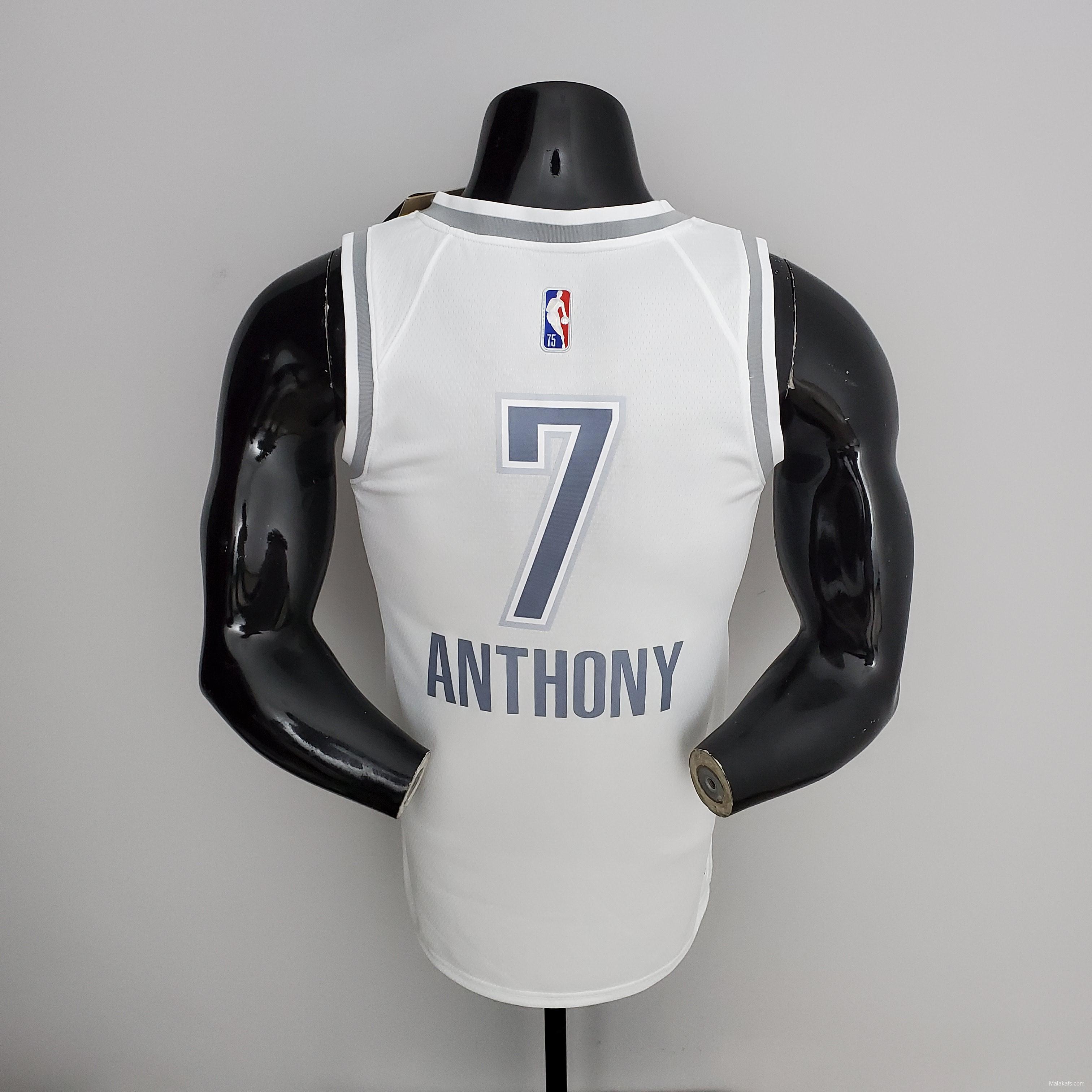 75th Anniversary 2202 Season Oklahoma City Thunder ANTHONY#7 City Edition White NBA Jersey
