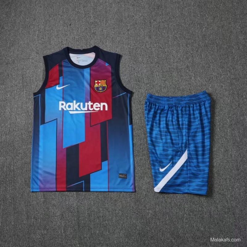 Barcelona 22/23 Pre-match Training Jersey Vest Red + Blue