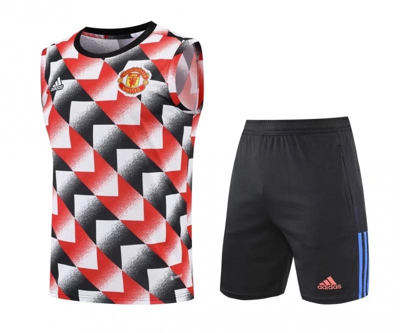 22/23 Manchester United Pre-Training Jersey Black+Red+White Vest