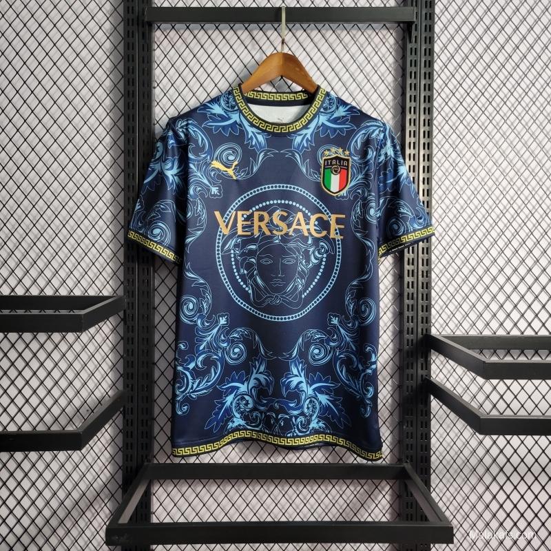 Italy 22/23 X Versace Edition Blue Jersey