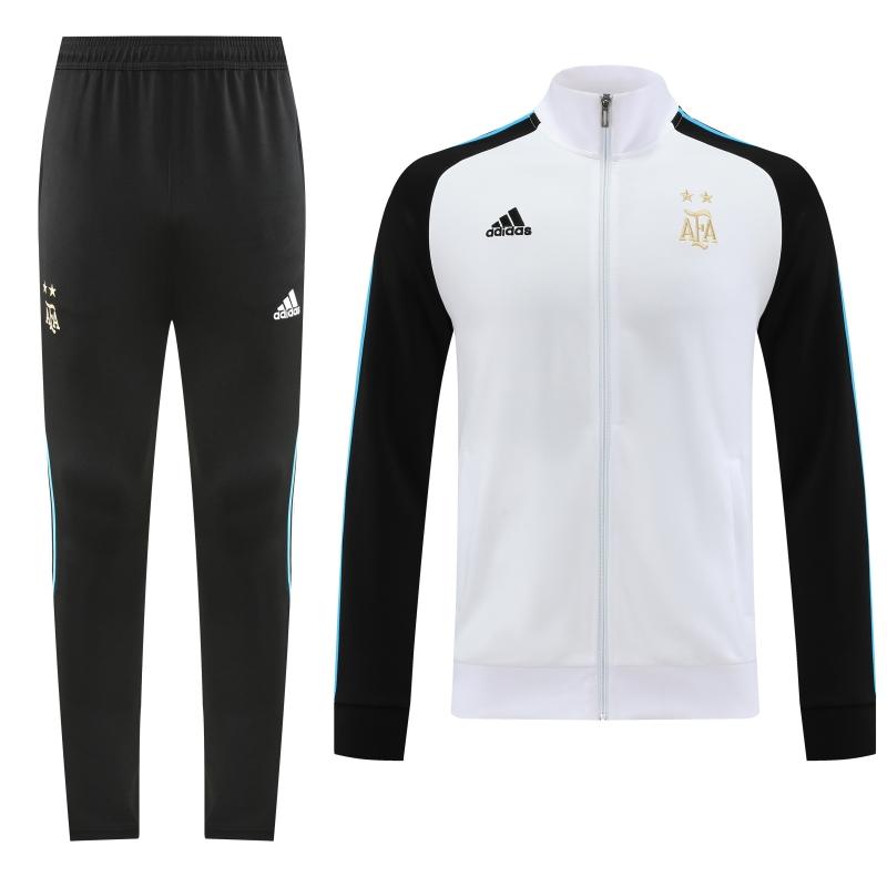 Argentina - 2 estrellas - White/Black Full Zipper Tracksuit