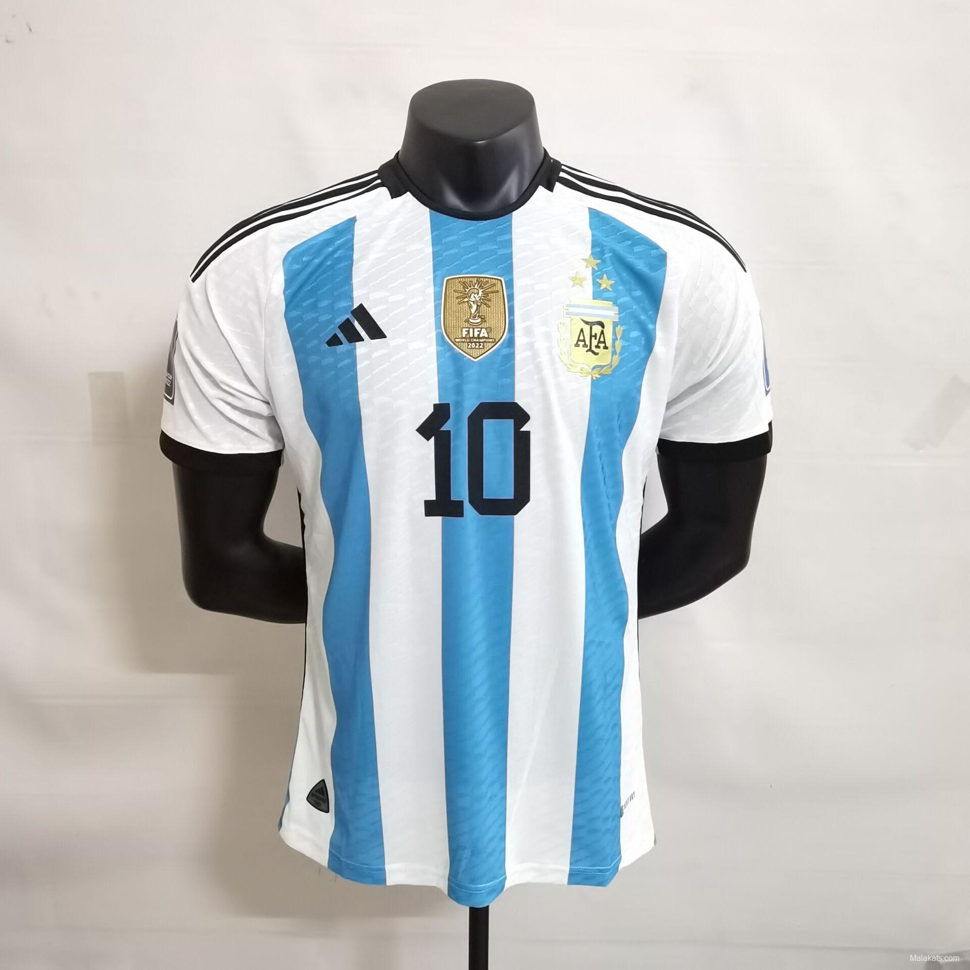 Argentina 22/23 home - Player Version - 3 estrellas - #10 Messi - WC Champion Patch