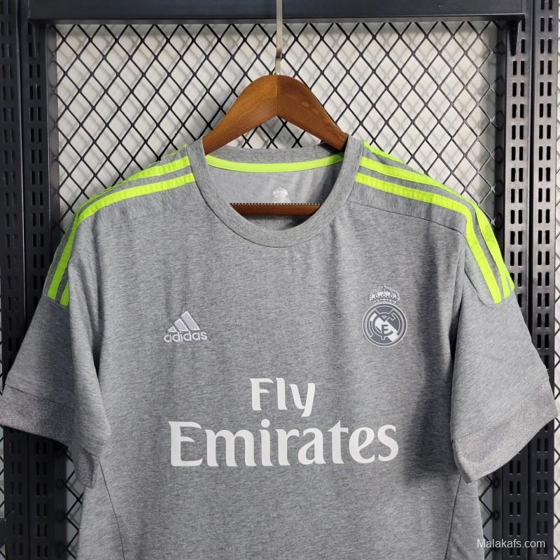 Retro 15/16 Real Madrid Away Grey Soccer Jersey