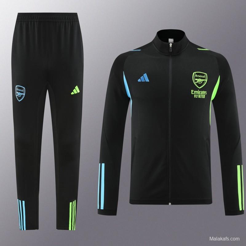 23/24 Arsenal Green/Black Full Zipper Jacket+Pants