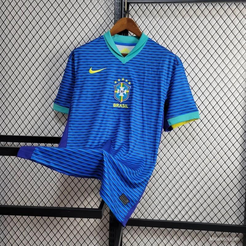 2024 Brazil Away Blue Jersey