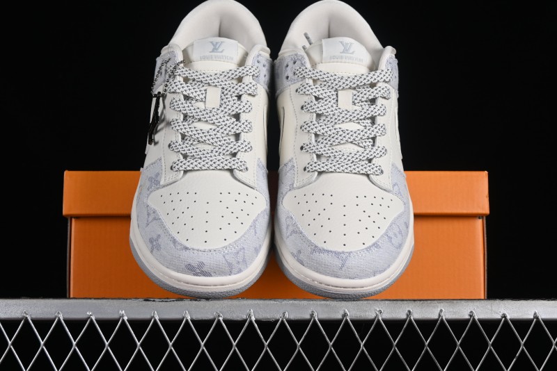 Nike SB Dunk Low LV Collaboration - Tie-Dye Denim Glow in the Dark Anniversary Custom Low-Top Casual Sneakers - FC1688-192