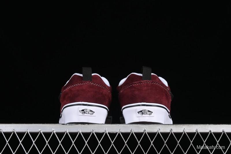 Vans Classics Knu Skool Chunky Tongue Retro Sneakers in Wine Red - VN0009QC02Y
