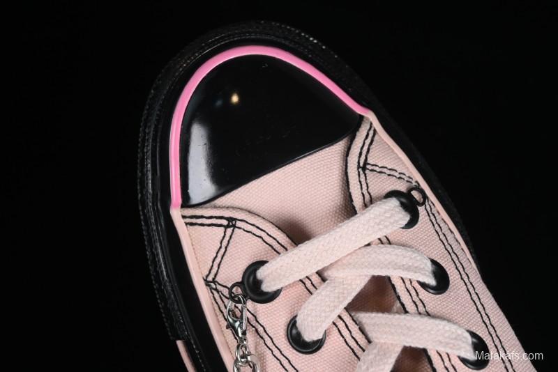 Converse Chuck 70s Low-Top Casual Sneakers with Black-Pink Chain Design - A09542C