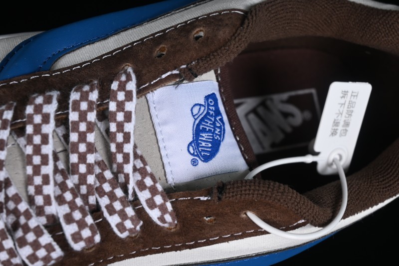 Vans Classics Knu Skool White Blue Brown Colorblock Chunky Tongue Skate Shoes - VN0009QCDMV