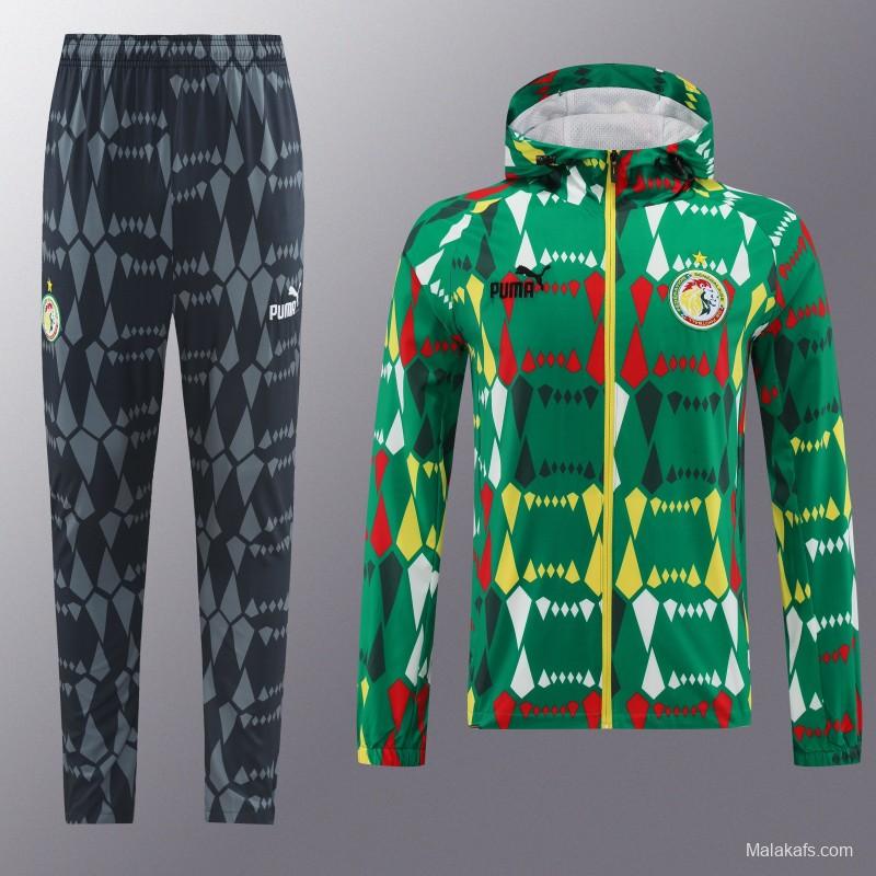 2024 Senegal Green Hoodie Full Zipper Jacket +Long Pants