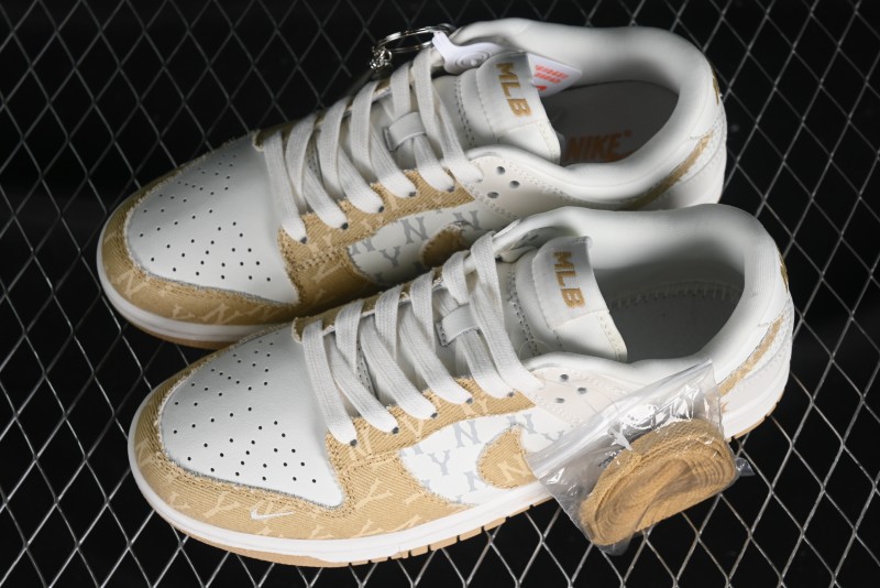 Nike SB Dunk Low MLB Collaboration - Yellow Denim Anniversary Custom Low-Top Casual Skate Shoes - DQ1098-346