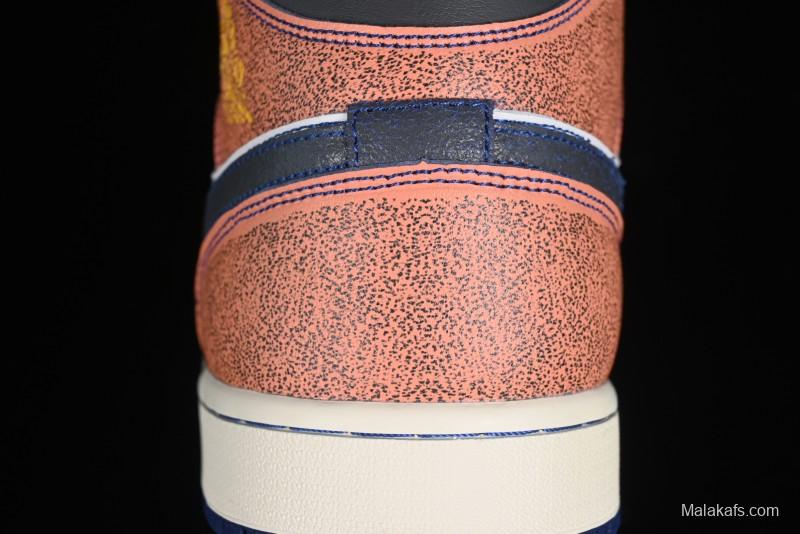 Nike Air Jordan 1 Mid "Flight Vintage" Retro Basketball Shoes with Washed Color Design - FV3619-106