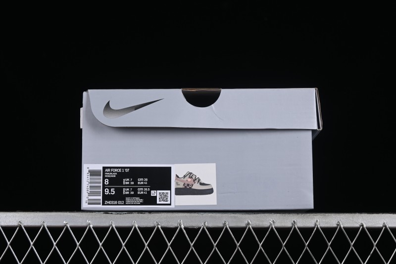 Nike Air Force 1 '07 Low Custom Anime Theme Black Sugar Heart Casual Sneakers with Lace-Up - ZH0316-012