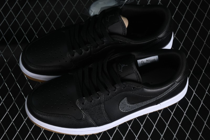 Nike Air Jordan 1 Low Golf Shoes Black Snake Pattern - DD9315-005