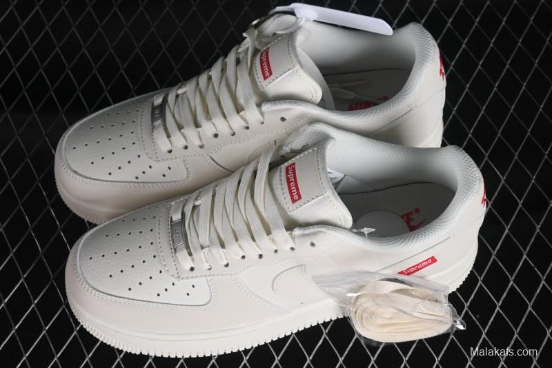 Supreme x Nike Air Force 1'07 Low Off-White Casual Skate Shoes with Zoom Air Cushion - HD1968-007