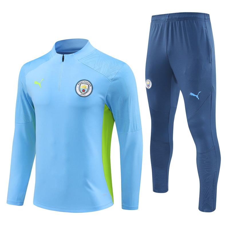 24/25 Manchester City Sky Blue Half Zipper Jacket+Long Pants