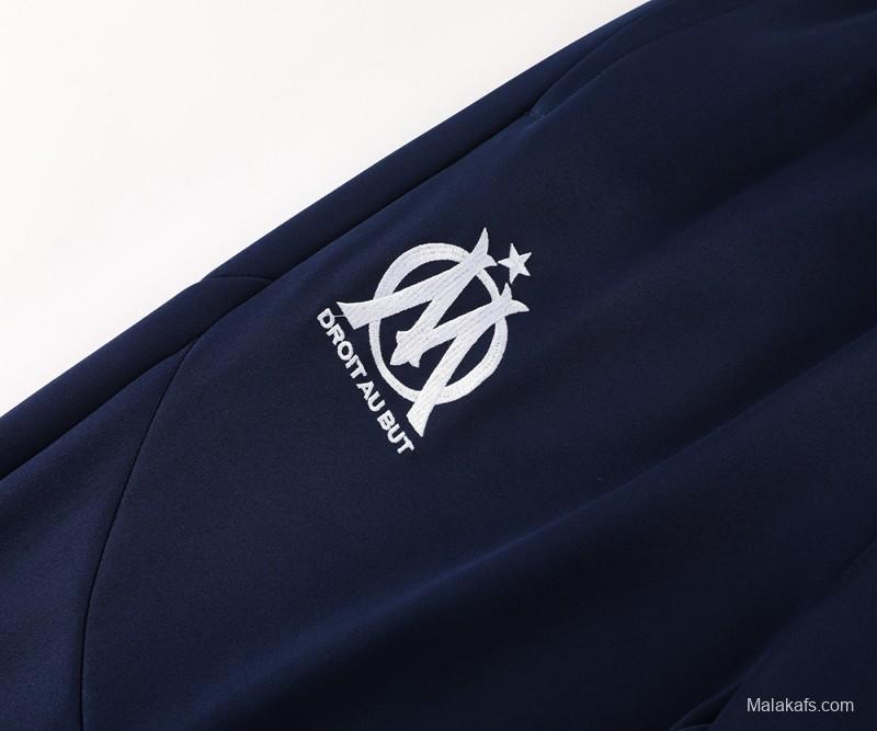 24/25 Olympique Marseille Navy Full Zipper Jacket +Long Pants
