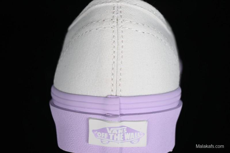Vans Authentic White Purple Canvas Skate Shoes - VN0009PVCGX