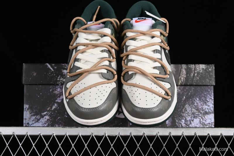 Nike Dunk Low Panda Prank Jungle Crossing - Green Wild Floating Abyss Beige Brown Green SB Lace-Up Low-Top Casual Skate Shoes - FD0350-133