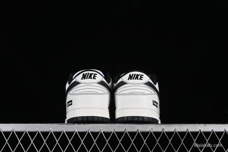 Nike Supreme x SB Dunk Low Casual Skate Shoes in Black and Beige - RM2308-237