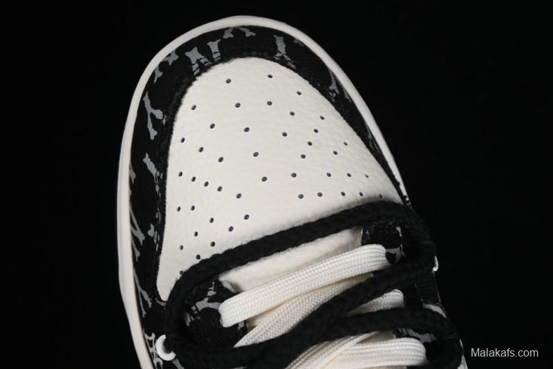 Nike SB Dunk Low MLB Strap Collaboration - Black Denim Print Anniversary Custom Low-Top Casual Sneakers - SJ2068-251