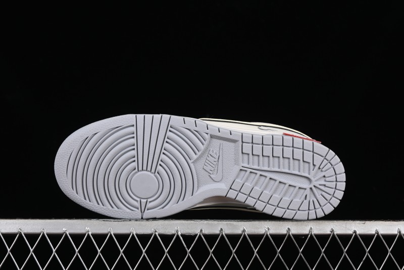 Nike SB Dunk Low Supreme Collaboration - Light Grey Anniversary Customized Low-Top Casual Skate Shoes - DJ2024-005