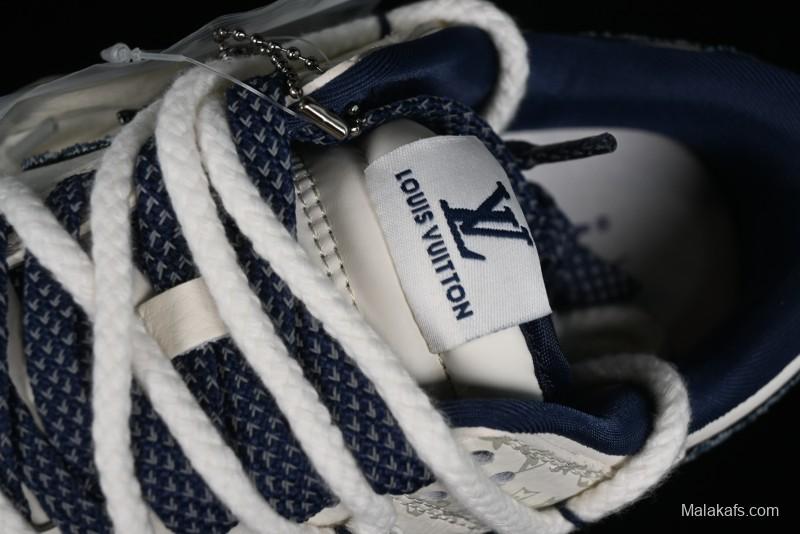 Nike SB Dunk Low LV Collaboration - Light Blue Check Print Anniversary High-End Custom Low-Top Casual Sneakers - SJ2068-249