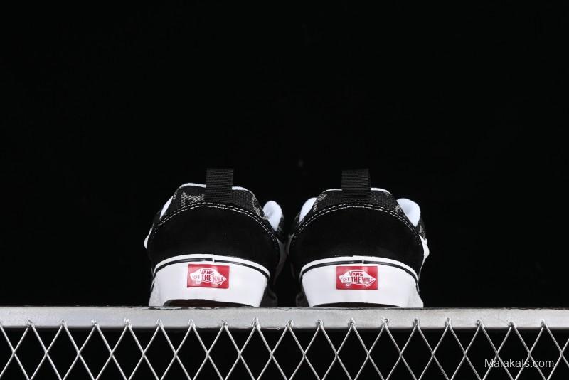 Vans Knu-Skool Premium Custom Denim Monogram Slip-On Shoes - VN0009QC6BT