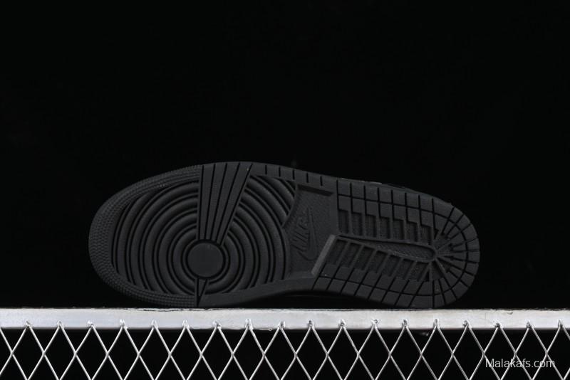 Nike Air Jordan 1 Low "Black Croc" Casual Sneakers with Crocodile-Embossed Leather - HJ7743-010