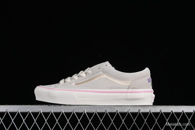 Vans Style 36 Low-Top Skate Shoes with Embroidered Details in Cream - VN000CRPGRN
