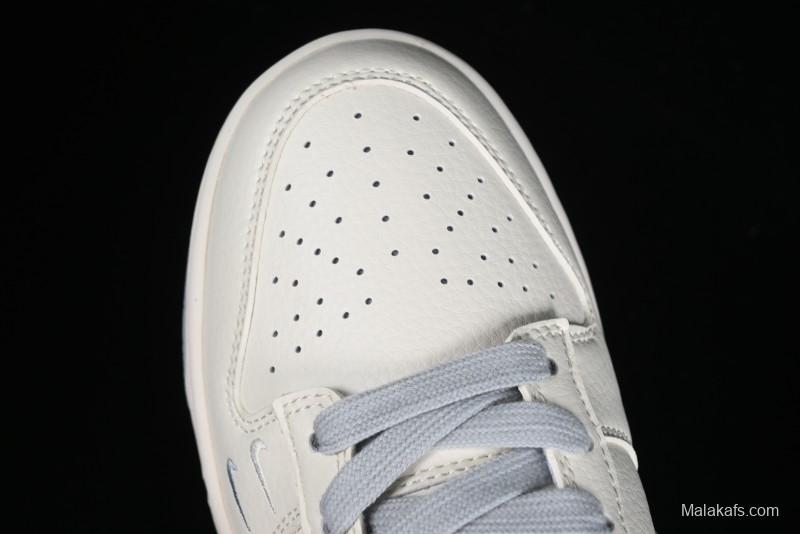 Stussy x Nike SB Dunk Low Retro Premium Sneakers in Off-White Light Grey Swoosh - DQ1098-377