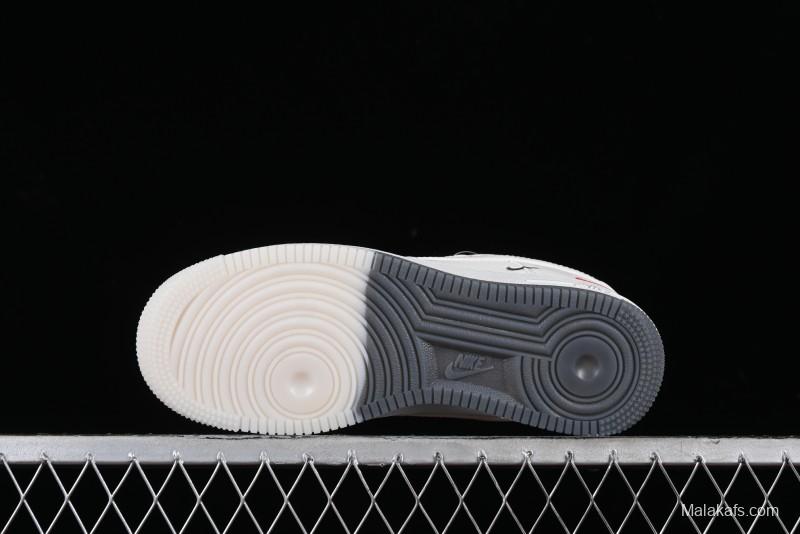 Nike Air Force 1 '07 Low LV Collaboration - White Grey Two-Tone Low-Top Casual Sneakers - XZ6188-005