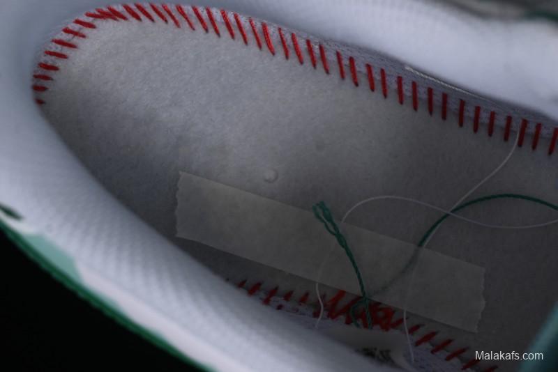 Nike Air Force 1 '07 Low Witch Collaboration Custom Leather Sneakers with Skull and Gradient White-Green Design - CW2288-111