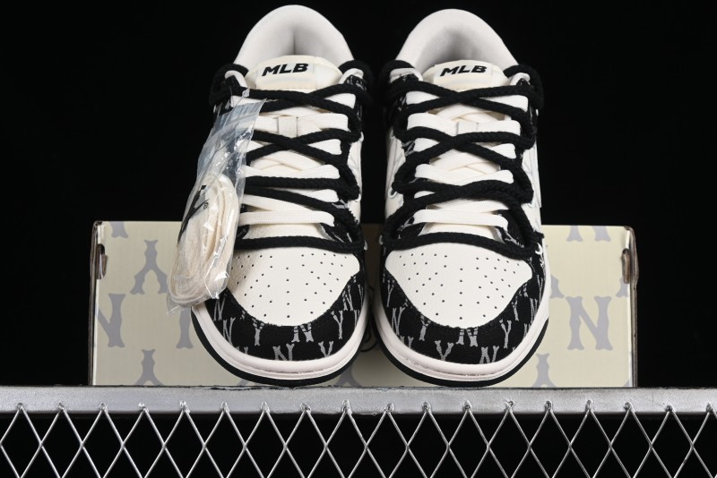 Nike SB Dunk Low MLB Strap Collaboration - Black Denim Print Anniversary Custom Low-Top Casual Sneakers - SJ2068-251