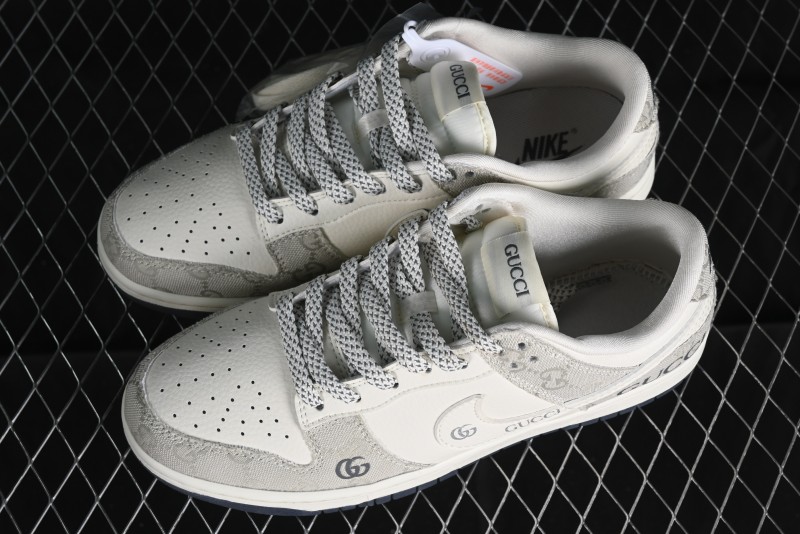 Nike SB Dunk Low Gucci Collaboration - Smoke Grey Anniversary Custom Low-Top Casual Sneakers - CF3688-003