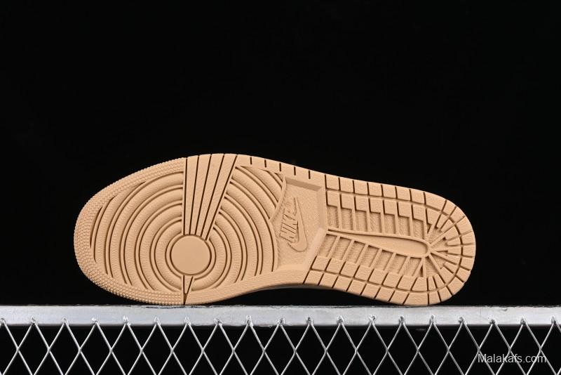 Nike Travis Scott x Fragment Design x Jordan Air Jordan 1 Low OG SP AJ1 LV Khaki Denim Casual Sneakers - SJ2068-009