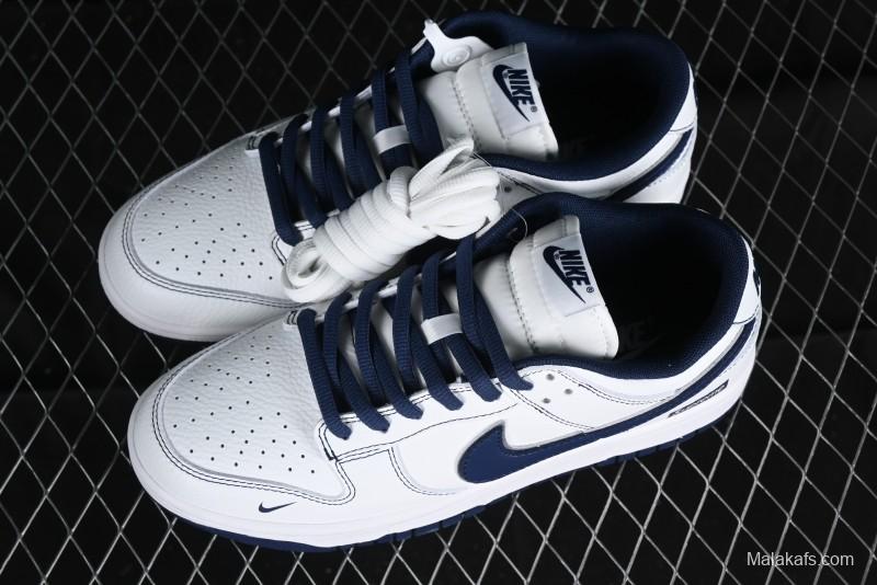 Nike Supreme x SB Dunk Low Collaboration - Navy Blue Anniversary High-End Custom Low-Top Casual Skate Shoes - DY1503-005
