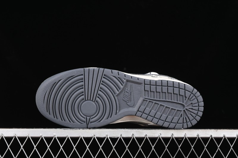 Stussy x Nike Dunk Low SB Sneakers in Off-White and Gray with Stussy S Titanium Accessory - SJ2068-275