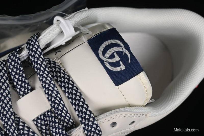 Nike Travis Scott x Fragment Design x Air Jordan 1 Low OG SP AJ1 Gucci Collaboration - Silver Logo Blue Swoosh Low Top Casual Sneakers - XY2688-118