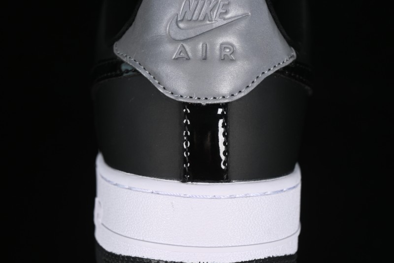 Nike Air Force 1 '07 Low Patent Leather All Black Casual Sneakers - AH6827-001