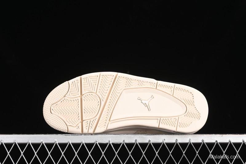 Nike Air Jordan 4 Remastered Retro Sneakers in White Grey - FQ7940-200