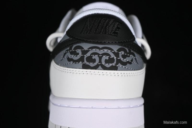 Nike Dunk Low CNY Year of the Dragon Limited Edition SB Lace-Up Casual Sneakers with Silver-White Design - DV0831-101
