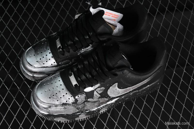 Nike Air Force 1 '07 Low Graffiti Black Silver Anime Hand-Painted Casual Sneakers - CW2288-012