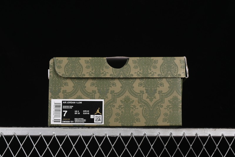 Nike Air Jordan 1 Low Gucci Collaboration - Smoke Grey Pattern High-End Custom Retro Basketball Shoes - DM5688-101