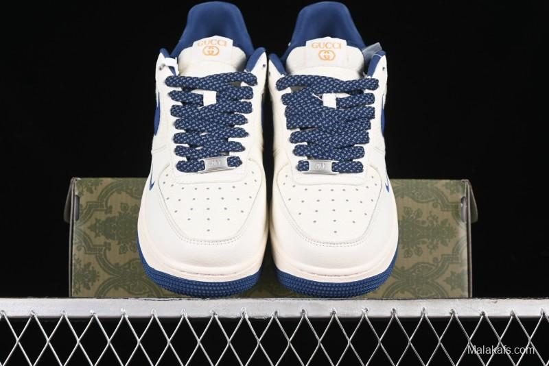 Nike Air Force 1 '07 Low Gucci Collaboration - Light Blue Linen Low-Top Casual Sneakers - XZ3398-788