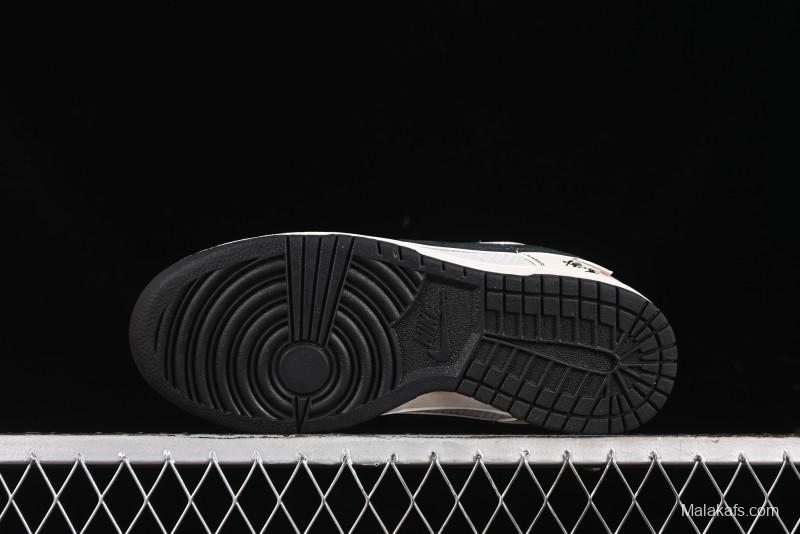 Nike SB Dunk Low Black Wukong Series - Beige Grey Black Swoosh Anniversary Custom Low-Top Casual Skate Shoes - SJ1089-014
