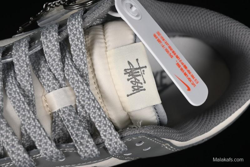 Nike SB Dunk Low Stussy Collaboration - Midnight Grey Anniversary Custom Low-Top Casual Skate Shoes - BB9898-007