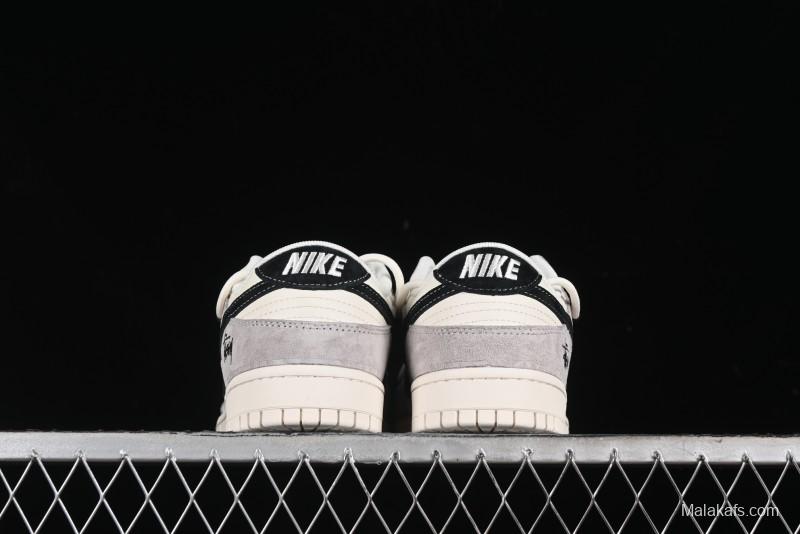 Nike SB Dunk Low Stussy Bandana Black Swoosh Anniversary Custom Low-Top Casual Skate Shoes - SJ2068-306