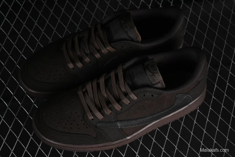 Nike Travis Scott x Air Jordan 1 Low OG AJ1 Collaboration Reverse Swoosh Sneakers - DM7866-202
