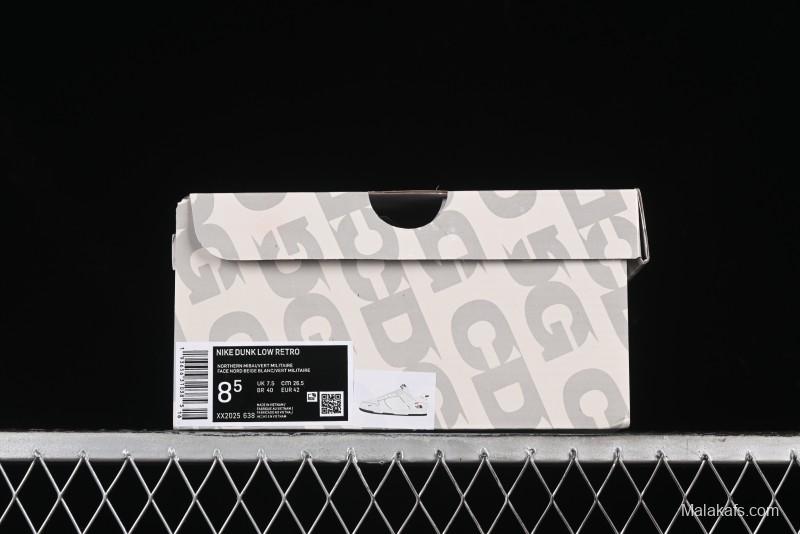 Nike SB Dunk Low Supreme The North Face Collaboration - Beige Green Reflective Swoosh Anniversary Custom Edition Low-Top Casual Skate Shoes - XX2025-638